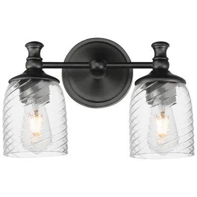 Maxim Swirl 14" Wide Black 2-light Wall Sconce