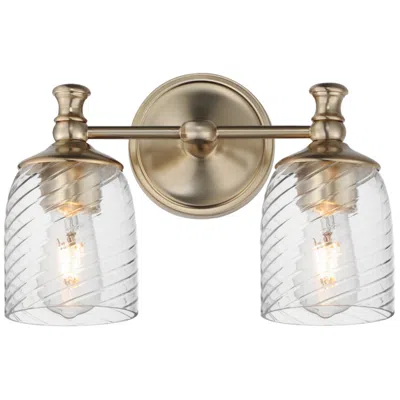 Maxim Swirl 14" Wide Satin Champagne 2-light Wall Sconce