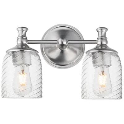 Maxim Swirl 14" Wide Satin Nickel 2-light Wall Sconce