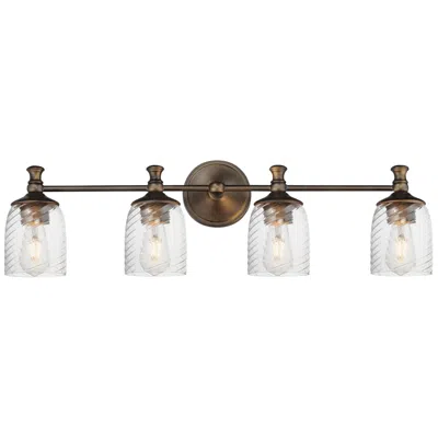 Maxim Swirl 32 1/2" Wide Antique Bronze 4-light Bath Vanity
