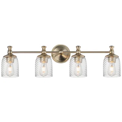 Maxim Swirl 32 1/2" Wide Satin Champagne 4-light Bath Vanity