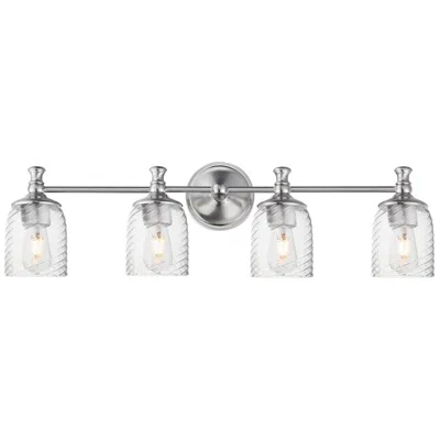 Maxim Swirl 32 1/2" Wide Satin Nickel 4-light Bath Vanity