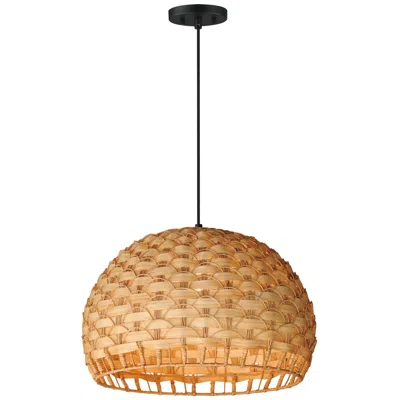Maxim Tahiti 20" Wide Bamboo/black 1-light Pendant