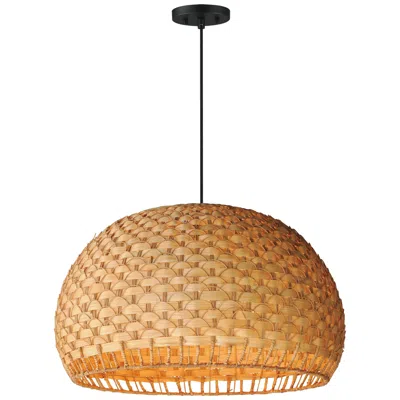 Maxim Tahiti 30" Bamboo/black 3-light Pendant