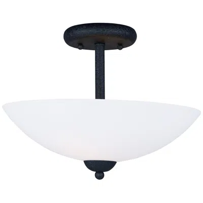Maxim Taylor 2-light 13" Wide Textured Black Semi-flush Mount