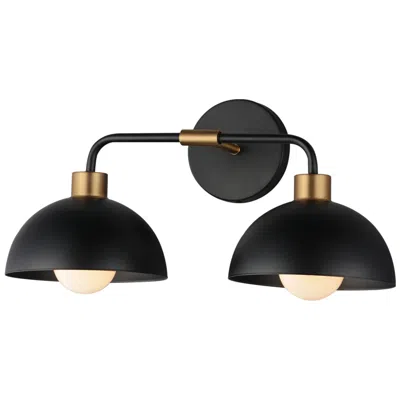 Maxim Thelonious 19 1/4" Wide Black/natural Aged Brass2-light Wall Sco
