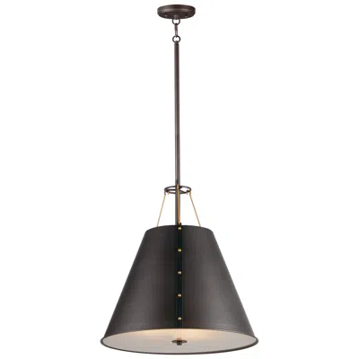 Maxim Trestle 3 Light 20" Wide Oil Rubbed Bronze/antique Brass Pendant Light