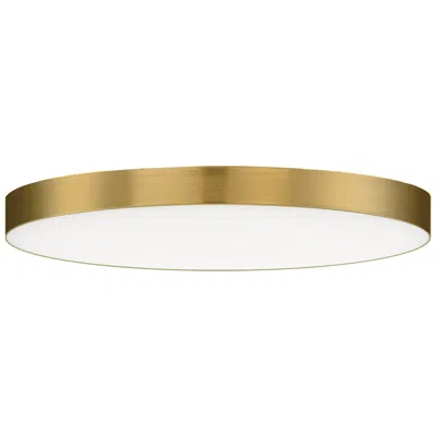 Maxim Trim 9" Satin Brass Round Led Flush Mount 3000k In Gold
