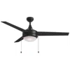 Maxim Trio Pull 52" Black 3-blade Fan W Pull Chain