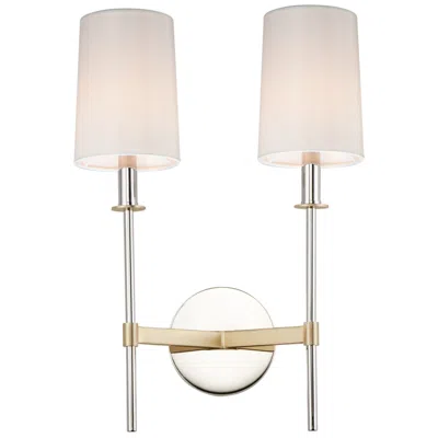 Maxim Uptown 19 1/2" High Brass And Nickel 2-light Wall Sconce
