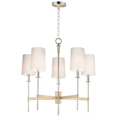 Maxim Uptown 26" Wide Brass And Chrome 5-light Chandelier