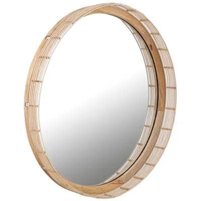 Maxim Vannerie 30" Ecru Round Wall Mirror