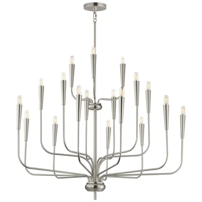 Maxim Vela 40" Wide Satin Nickel 18-light Chandelier