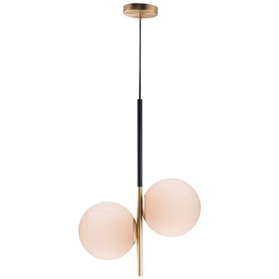 Maxim Vesper 20" Wide Satin Brass And Black Modern Globe Light Pendant