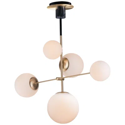 Maxim Vesper 37 1/2" Wide Satin Brass And Black 5-light Modern Pendant