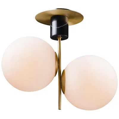Maxim Vesper 9.75" Wide Bass And White Globe Modern Ceiling Light