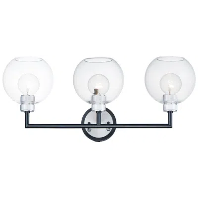 Maxim Vessel 27" Wide 3-light Black And Brushed Aluminum Wall Light