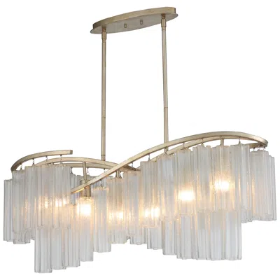 Maxim Victoria 41" Wide Silver And Glass Kitchen Island Light Pendant