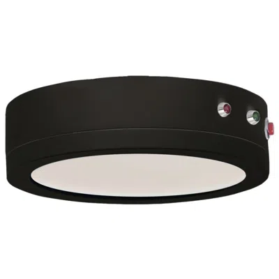 Maxim Wafer 7" Black Rd Led Ceiling Light 3000k W/emergency Bk Up