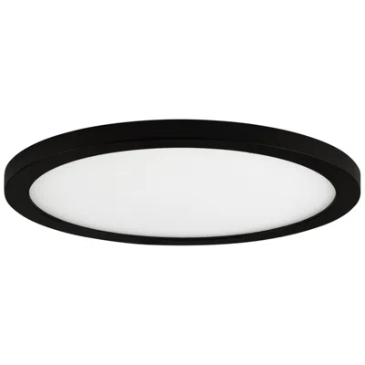 Maxim Wafer 9" Wide Round Black Led Outdoor Ceiling Light