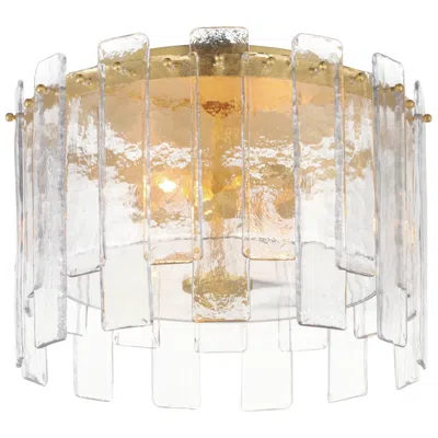 Maxim Warren 14 1/2" Wide Gold Leaf 2-light Ceiling Light