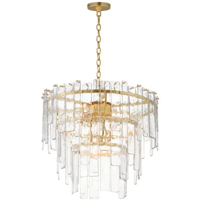 Maxim Warren 24" Wide Gold Leaf 9-light Pendant