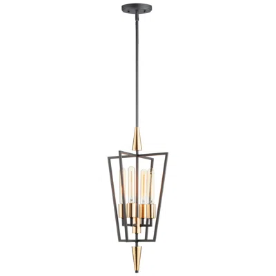 Maxim Wings 12" Wide Black And Satin Brass 4-light Mini Pendant