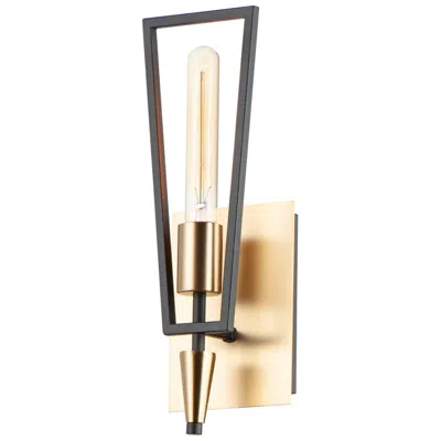 Maxim Wings 14 1/2" High Black And Satin Brass Wall Sconce