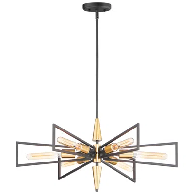 Maxim Wings 29" Wide 6-light Black And Satin Brass Modern Chandelier