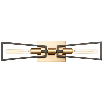 Maxim Wings 5"h Black And Satin Brass 2-light Wall Sconce