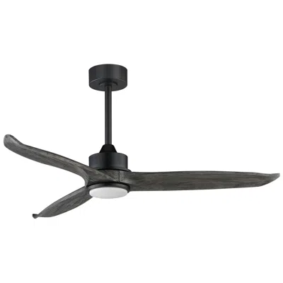 Maxim Woodwind 52" Greywood/black Solid Wood Blade Fan W Led Light Kit