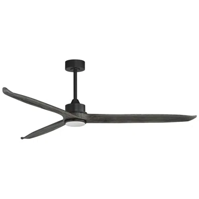 Maxim Woodwind 72" Greywood/black Solid Wood Blade Fan W Led