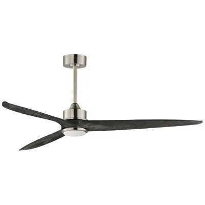 Maxim Woodwind 80" Satin Nickel Solid Wood Blade Fan W Led Light Kit