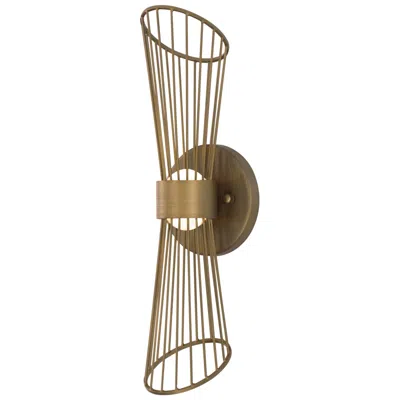 Maxim Zeta 16" High Natural Aged Brass Led Wall Sconce