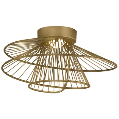 Maxim Zeta 1-light 20" Wide Natural Aged Brass Flush Mount
