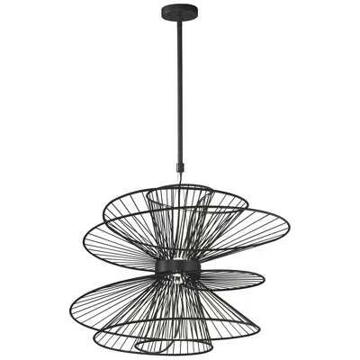 Maxim Zeta 26" Wide Black Twirls Led Pendant Light