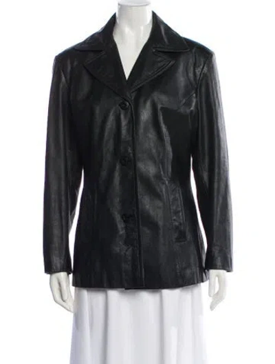 Pre-owned Maxima Leather Blazer In Black