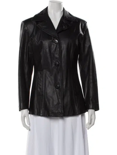 Pre-owned Maxima Leather Blazer In Black