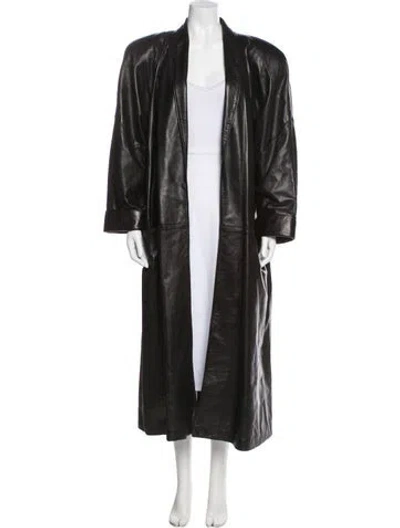 Pre-owned Maxima Leather Coat In Black