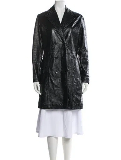 Pre-owned Maxima Leather Coat In Black