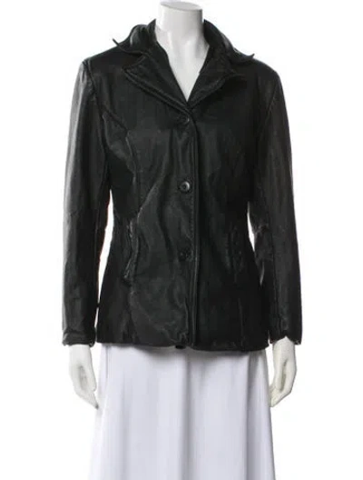 Pre-owned Maxima Leather Jacket In Black