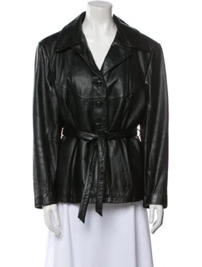 Pre-owned Maxima Leather Jacket In Black