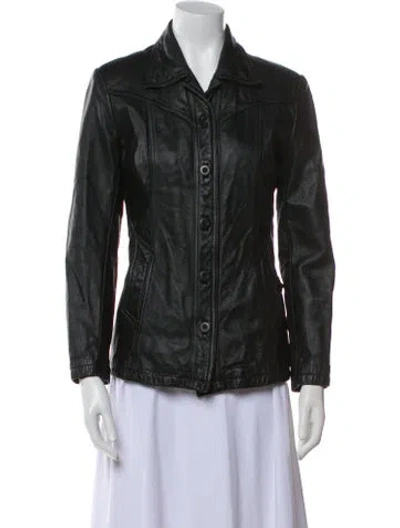 Pre-owned Maxima Leather Jacket In Black