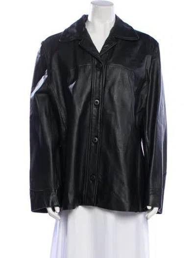 Pre-owned Maxima Leather Jacket In Black