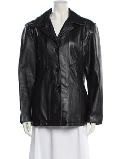 Pre-owned Maxima Leather Jacket In Black