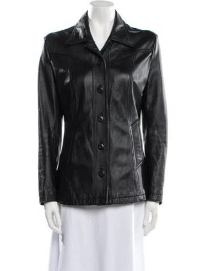 Pre-owned Maxima Leather Jacket In Black