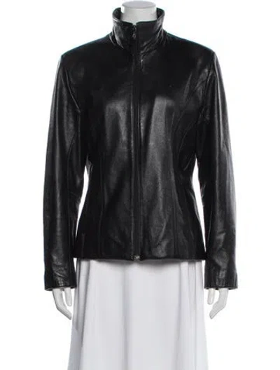 Pre-owned Maxima Leather Jacket In Black