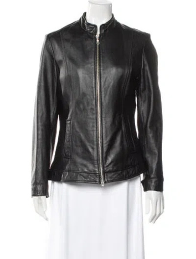 Pre-owned Maxima Leather Jacket In Black