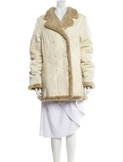 Pre-owned Maxima Leather Jacket In Neutral