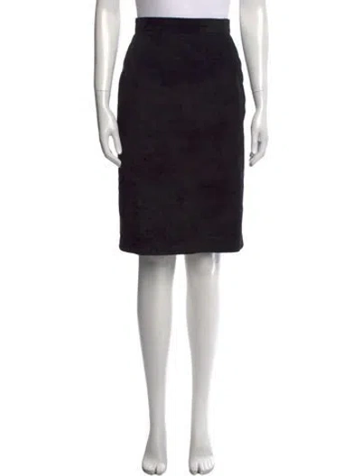 Pre-owned Maxima Leather Knee-length Skirt In Black